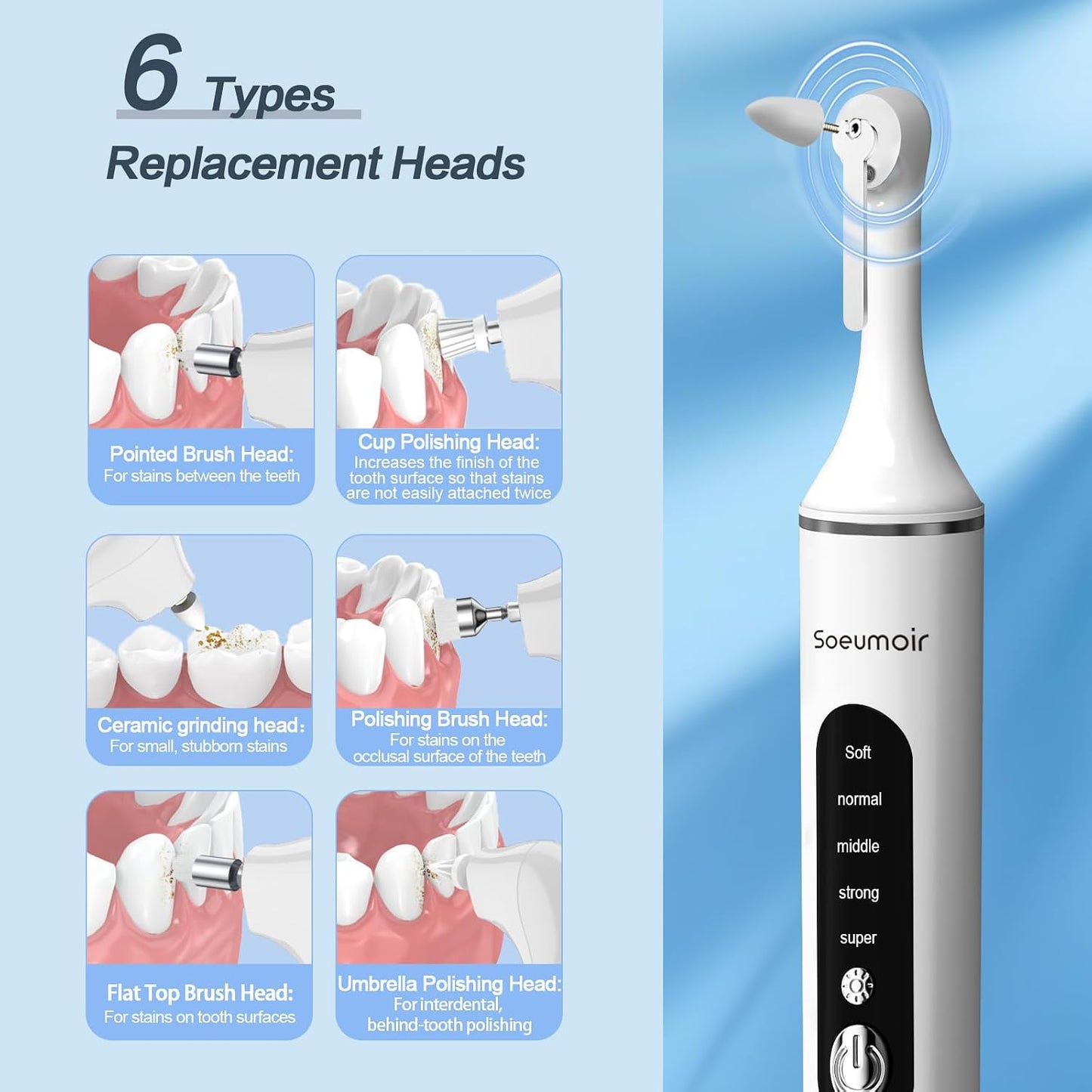 Tooth Polisher,Rechargeable Tooth Whitening Kit for Teeth Cleaning and Whitening