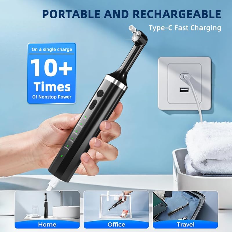 Teeth Polisher with 5 Brush Heads 8 Polish Pastes 5 Speed Modes