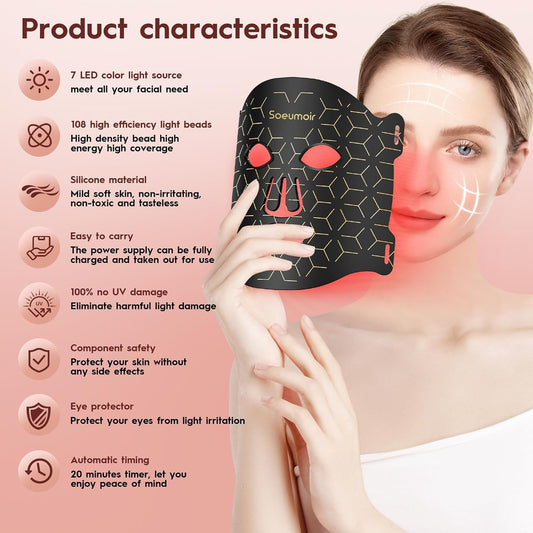 Red Light Therapy Mask for Face,LED Face Mask Light Therapy