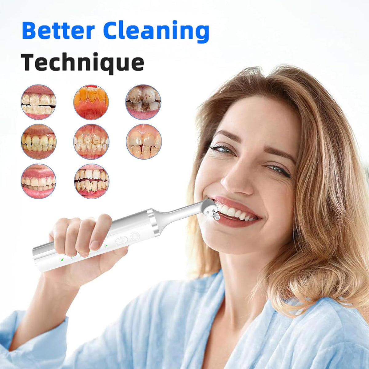 Teeth Polisher with 5 Brush Heads 8 Polish Pastes 5 Speed Modes