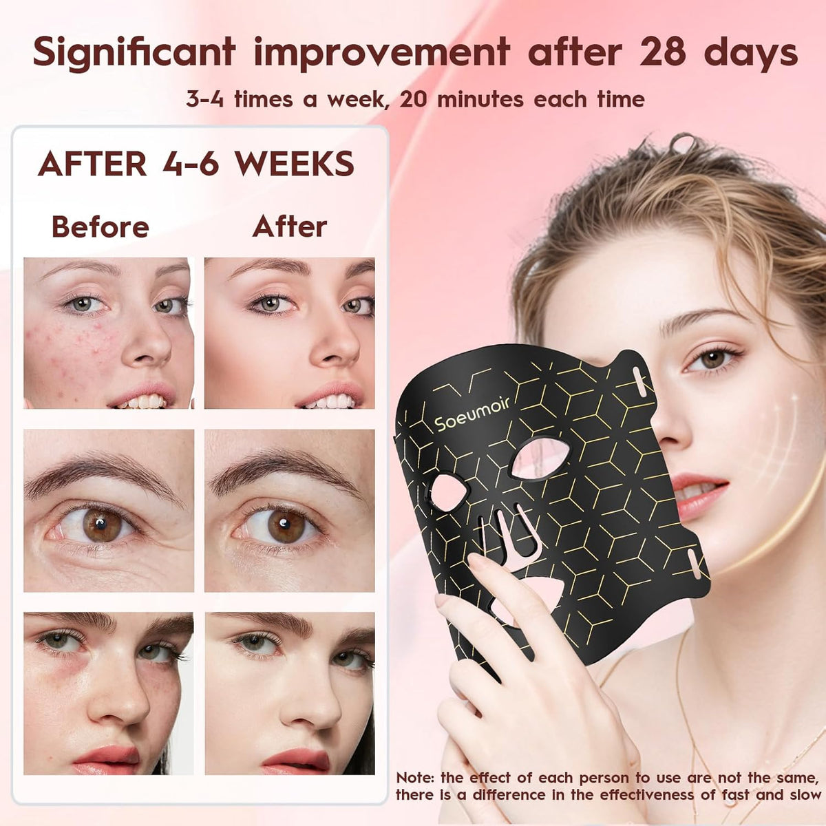 Red Light Therapy Mask for Face,LED Face Mask Light Therapy